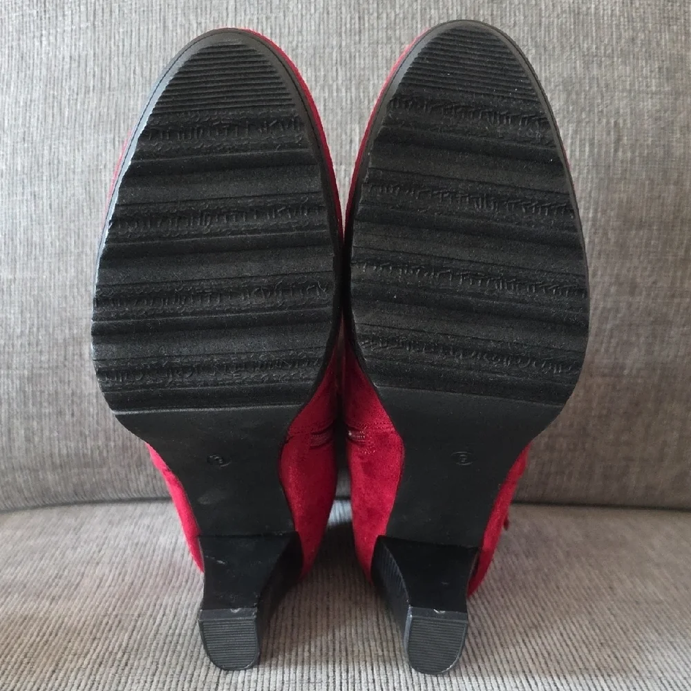 Elegant Women's Dark Red Suede Ankle Boots By Mysoft, Size 9, NWT, 3 Inch Heel - Picture 13 of 15